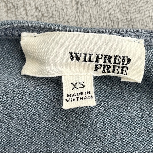 Wilfred Free Isidora Steel Blue Faux Wrap Jersey Knit Dress - Picture 3 of 13